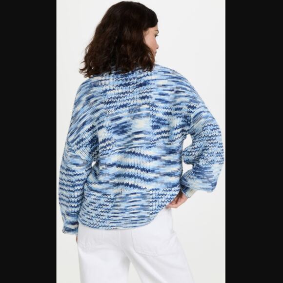 STAUD Benny Intarsia-knit Turtleneck Sweater In Dusk Medium NEW - Picture 2 of 9